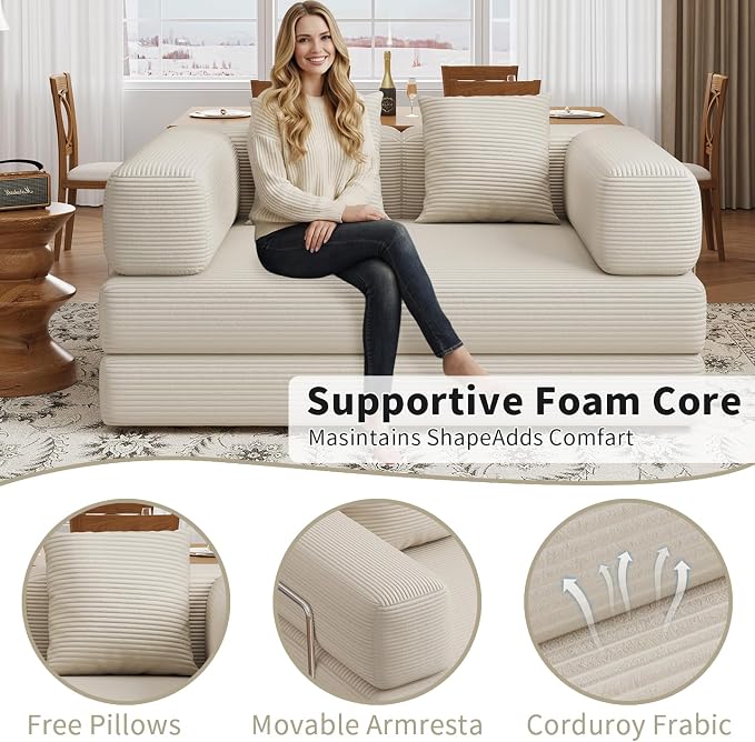 BSHOMGI 4 in 1 Futon Sofa Bed Queen Size - Image 4