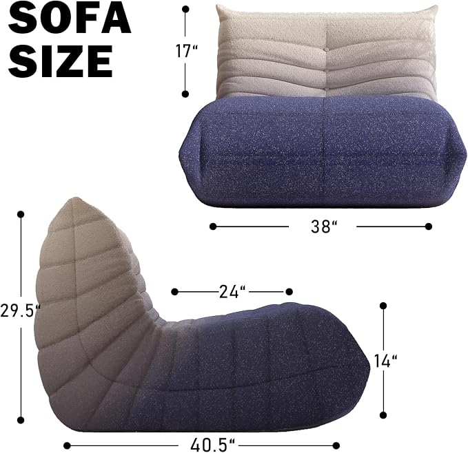 Bean Bag Chair, Fireside Chair Bean Bag Sofa Large Bean Bag Chair - Image 2