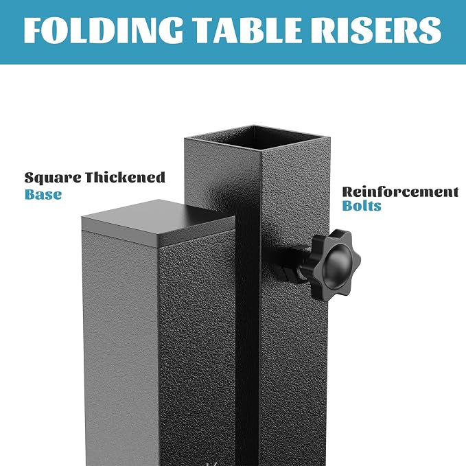 4-Pack Adjustable Folding Table Legs Extenders, Heavy-Duty Steel Furniture - Image 6