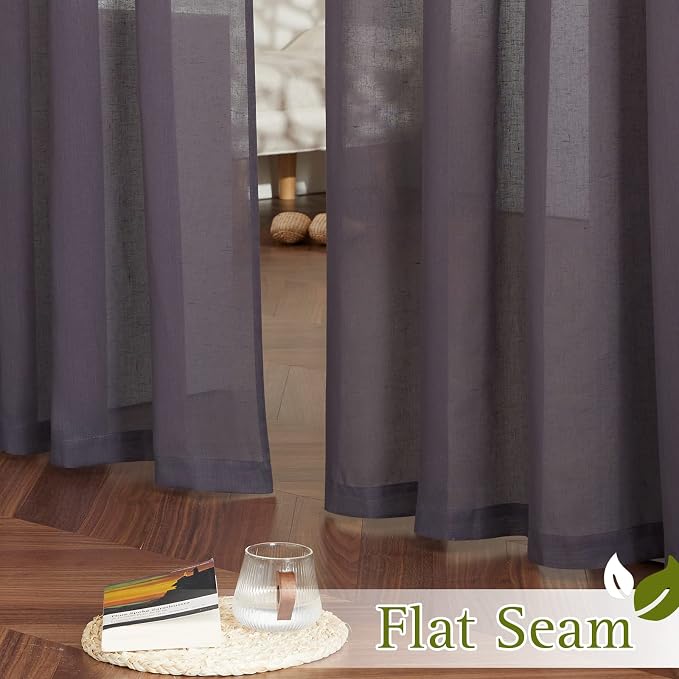 NICETOWN Faux Flax Linen Sheer Curtains - Image 6