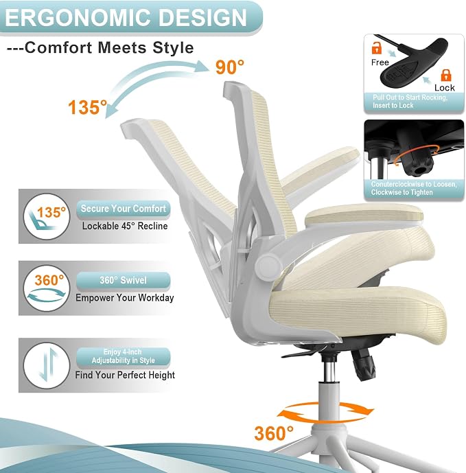 Office Chair for Long Hours & Lower Back Pain Relief – 4" Thick Molded Foam - Image 3
