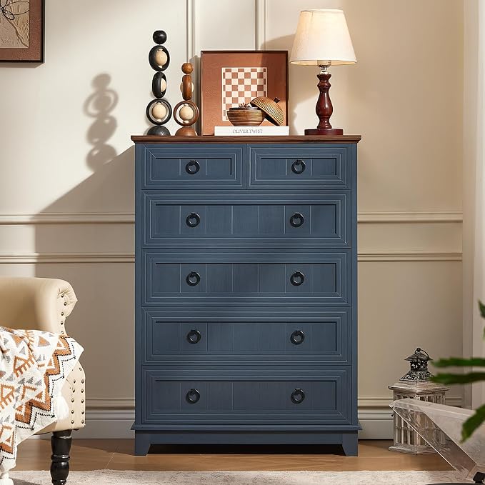 Joaxswe Farmhouse 6 Drawer Dresser - Image 3