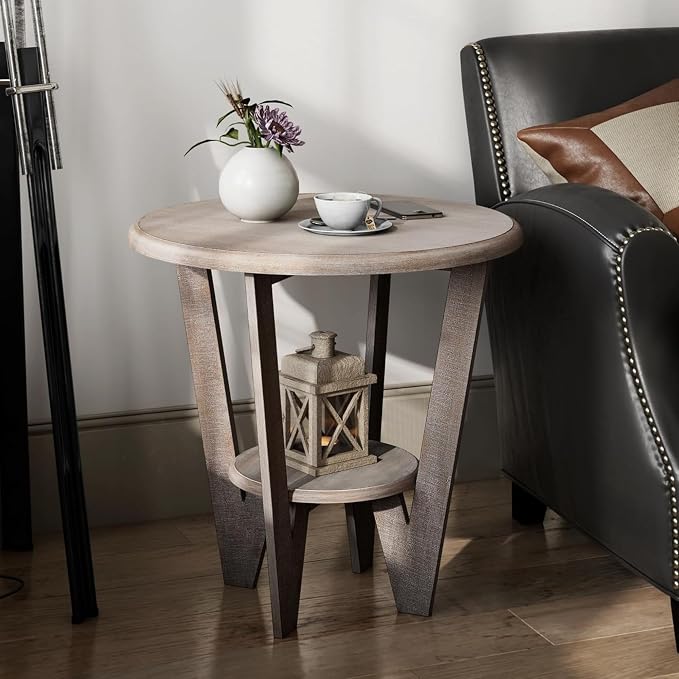 Set of 2 Rustic Farmhouse end Table - Image 8