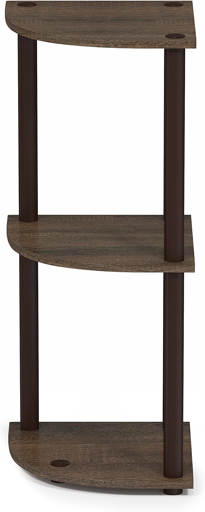 Furinno TURN-N-TUBE Corner Shelf, 3-Tier Corner Bookshelf, Display Storage - Image 4