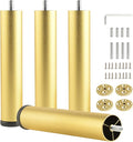 4 Pack 8 Inch Gold Furniture Legs Metal Adjustable Risers Cylinder Screw in M8 by Unknown