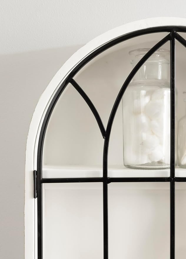 Kate and Laurel Megara Decorative Wooden Hanging Arched Wall Cabinet - Image 5
