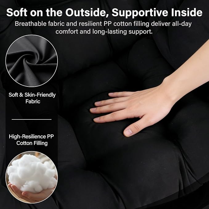MBOOYOME Lazy Chair with Folding Ottoman, Modern Accent Lounge Armchair with - Image 6