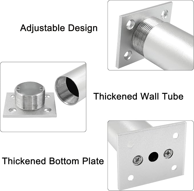 Set of 4 Aluminum Alloy Furniture Legs 4.7 Inch Height, 1.5 Inch Diameter - Image 4
