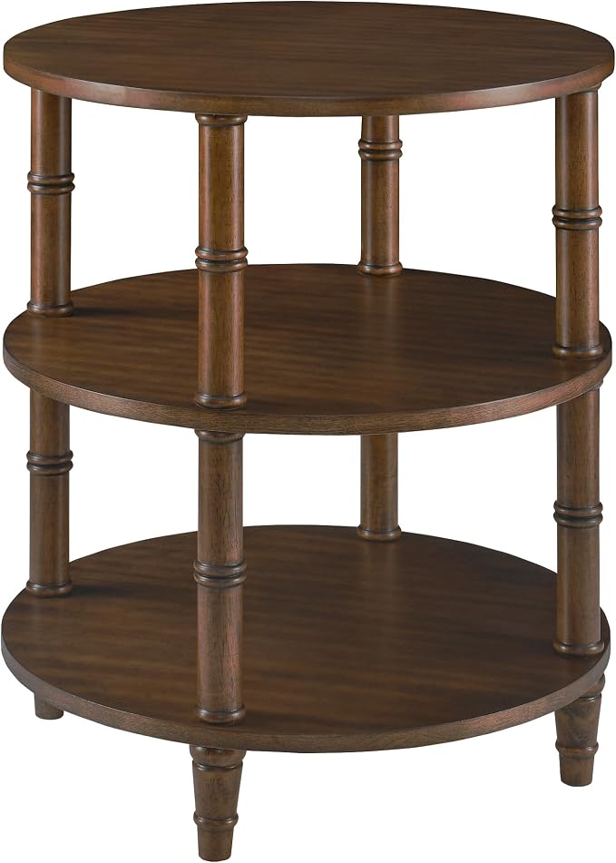 3-Tier Solid Wood Round End Table, Sofa Side Table - Image 9