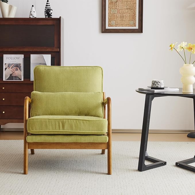 VINGLI Upgraded Premium Corduroy Accent Chair, Upholstered Arm Chair, Solid - Image 9