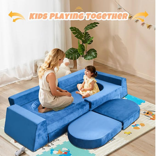 10 Pcs Modular Kids Play Sofa – Versatile Convertible Foam Cushion That Doubles - Image 2