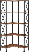 HOOBRO Corner Bookshelf, 5-Tier L-Shaped Bookcase, Industrial Open Display by HOOBRO