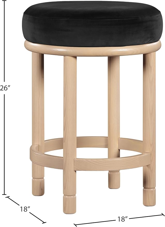 Meridian Furniture 976Black-C Monette Collection Art Deco Counter Stool - Image 3