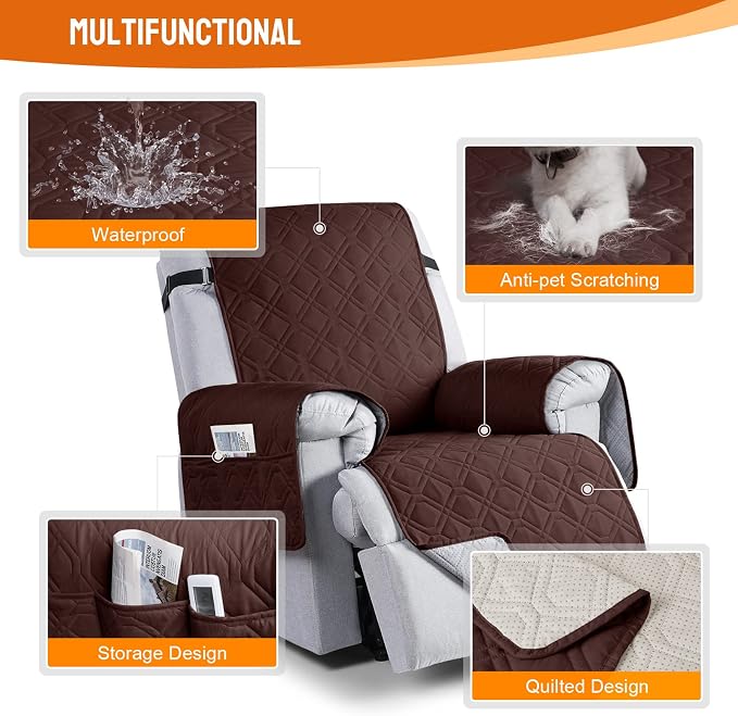 VANSOFY 100% Waterproof Recliner Chair Covers, Recliner Cover Non-Slip Dog - Image 4