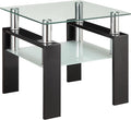 Coaster Home Furnishings Dyer 1-Shelf Square Glass Top Side End Table Black by CoasterFineFurniture