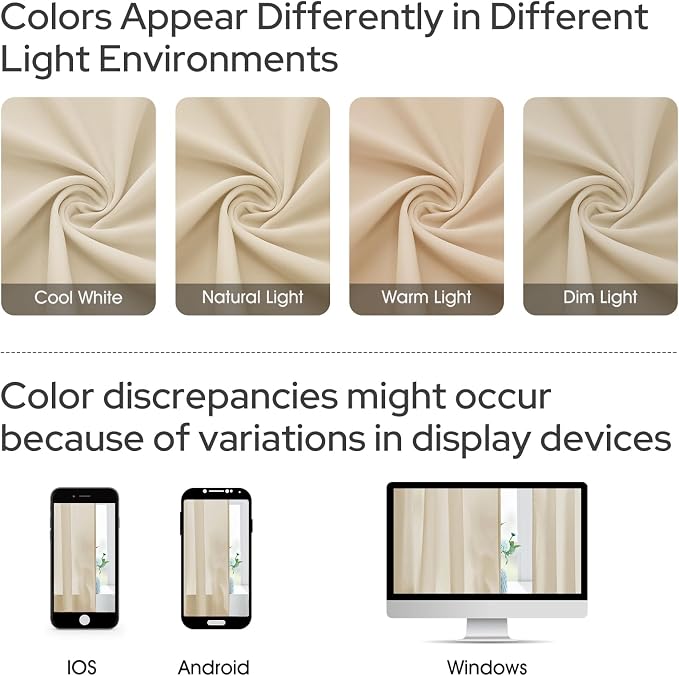 HOMEIDEAS Non-See-Through Beige Privacy Sheer Curtains, 52 X 45 Inches Long 2 - Image 9