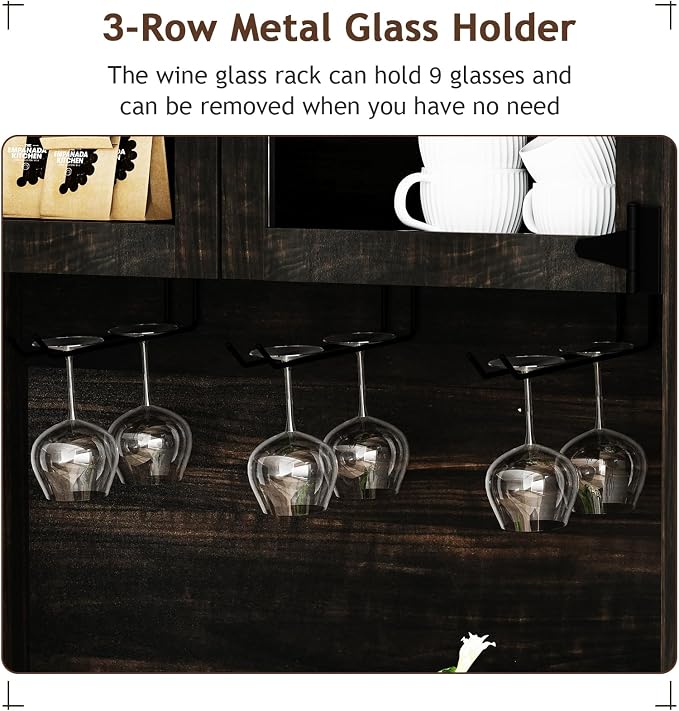 4ever2buy Farmhouse Coffee Bar Cabinet - Image 6