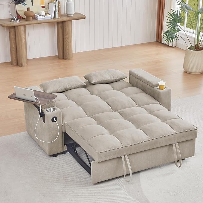 Auvsoce 65" Loveseat Sofa, Modern Couches - Image 4