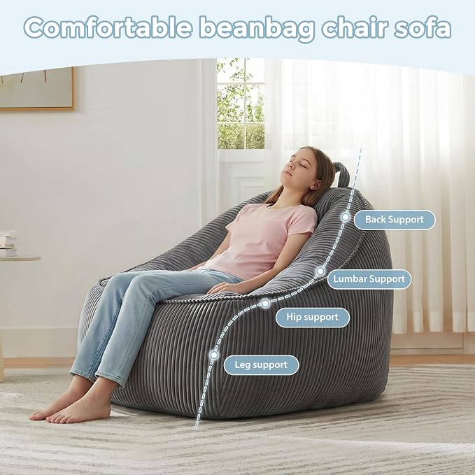 HUGHEAVEN Large Bean Bag Chairs - Image 4