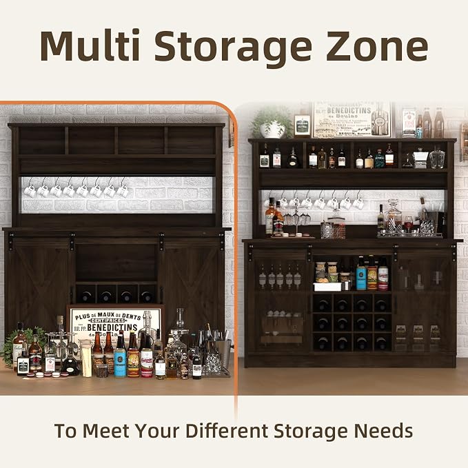 4ever2buy Farmhouse Coffee Bar Cabinet - Image 6