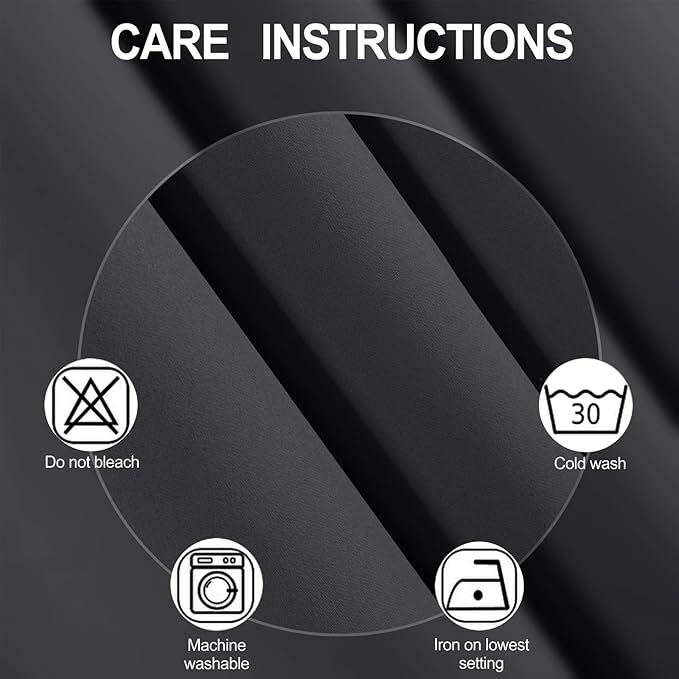 LEMOMO Dark Grey Blackout Curtains/38 x 54 Inch/Set of Two Panels Grommet - Image 4