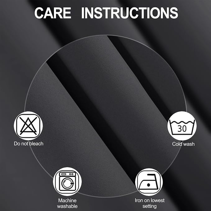 LEMOMO Dark Grey Thermal Blackout Curtains/42 x 84 Inch/Set of 2 Panels Room - Image 4