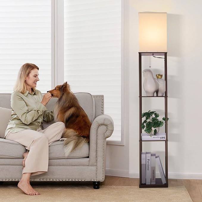 Gupuzm Floor Lamp with Shelves, Modern Square Standing Lamp with 3 Color - Image 7