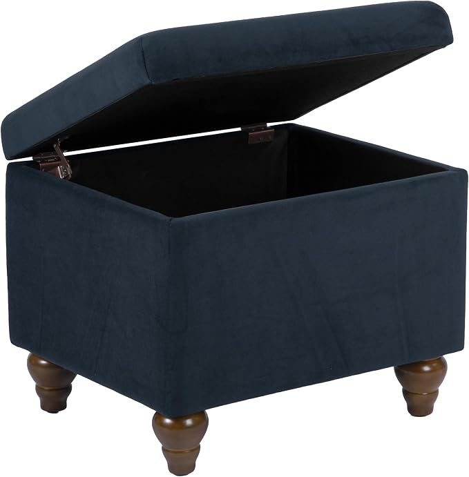 Homepop Home Decor | Upholstered Medium Rectangular Storage Ottoman | Hinged - Image 6