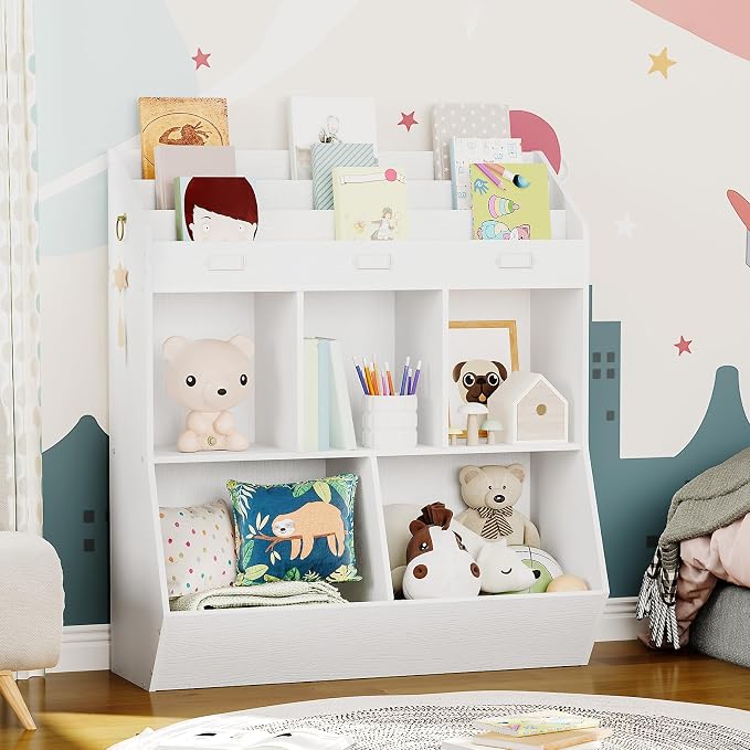 HOOBRO Kids Bookshelf, Toy Organizer and Storage, Bookshelf - Image 2