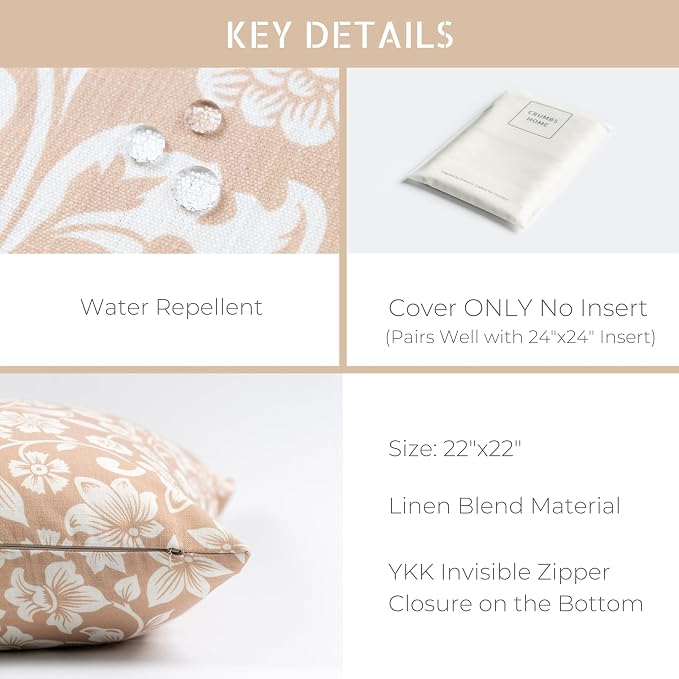 Crumbs Home Modern Farmhouse Fall Linen Indoor Outdoor Throw Pillow Cover Only - Image 5