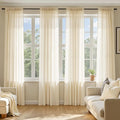 MIULEE Butter Cream Sheer Curtains 72 Inches Long, 4 Panels Set, Rod Pocket by MIULEE