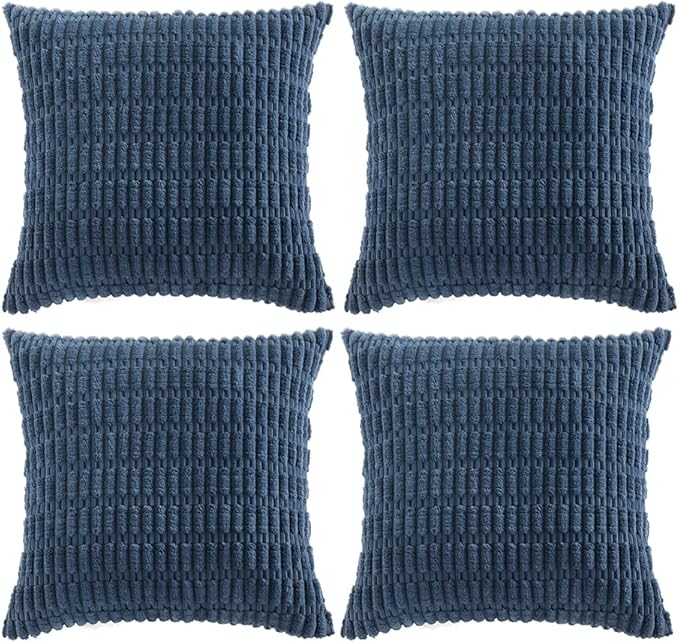 Fancy Homi 4 Packs Dusty Blue Decorative Throw Pillow Covers 24x24 Inch by Fancy+Homi