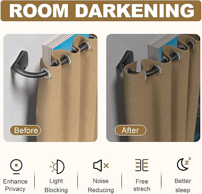 GXOACKJ Black Curtain Rods for Windows 28 to 60 inch, 5/8 inch Adjustable Wrap - Image 2