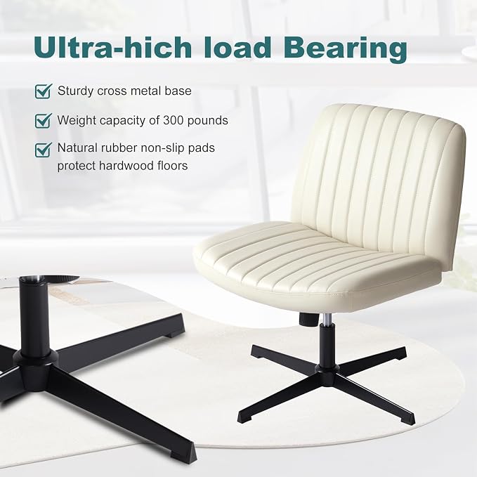 OLIXIS Criss Cross Legged Chairs Armless No Wheels Wide Seat Height Adjustable - Image 5
