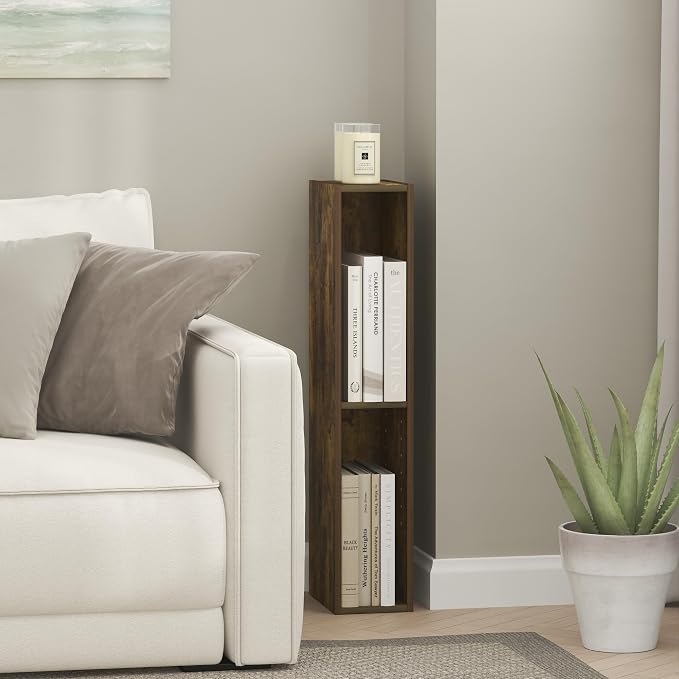 Furinno Fulda Book Shelf, 3-Tier Narrow Bookshelf, Bookcase by Furinno-FitsYourSpaceFitsYourBudget