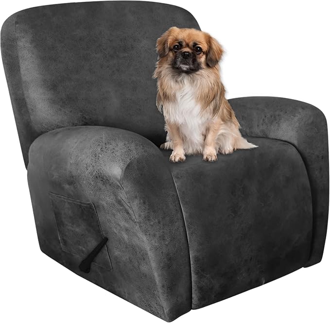 ANARACHON Leather Like Recliner Chair Covers Heavy Duty, 4 Pieces Recliner Cover by ANARACHON