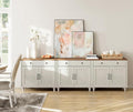 WAMAPT Buffet Cabinet with 6 Doors and 3 Drawers, Large Coffee Bar Table Wood by WAMPAT