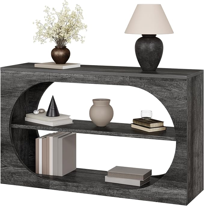 Console Table, 55-Inch Entryway Tables 3-Tier Wood Narrow Sofa Tables - Image 9