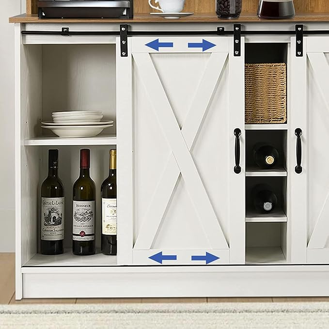 4ever2buy Farmhouse Coffee Bar Cabinet - Image 2
