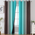 Estelar Textiler Brown and Teal Gradient Blackout Curtains by ESTELARTEXTILER