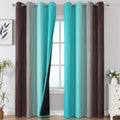 Estelar Textiler Brown and Teal Ombre Blackout Curtains 90 Inch Length 2 Panels by ESTELARTEXTILER