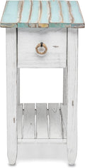 Sea Winds Trading Picket Fence Chairside Table Kiln-Dried Solid Wood Distressed by LineageCollections