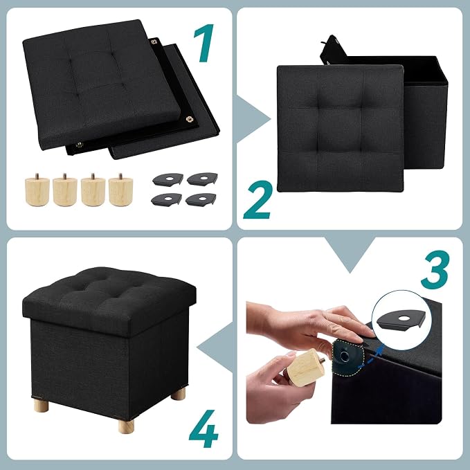 BRIAN & DANY Ottoman with Storage, Small Storage Ottoman - Image 3