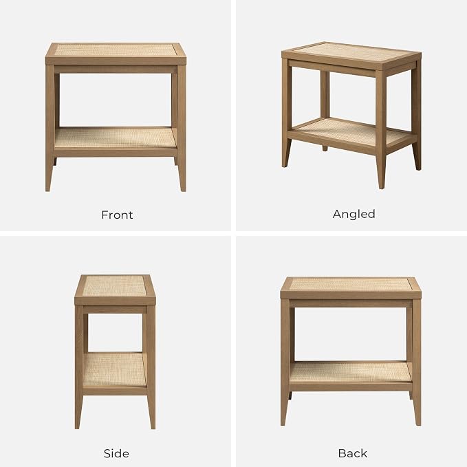 SICOTAS Rattan Night Stand Bedside Table - Image 10