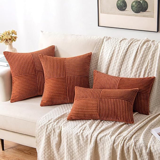 MIULEE Dark Rust Decorative Throw Pillow Covers 18x18 Inch - Image 4