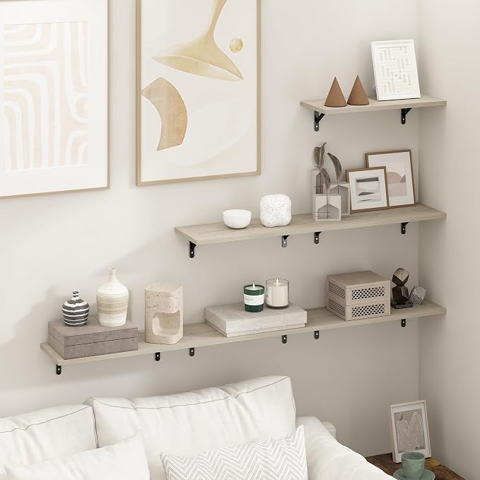 Furinno Rossi Floating Shelves for Wall Set of 6, 18-Inch Wall Shelf, Floating - Image 2