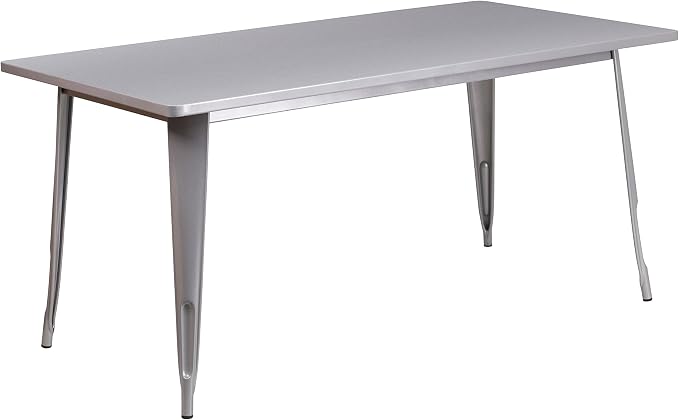 Flash Furniture Charis Commercial Grade 31.5" x 63" Rectangular Silver Metal by FlashFurniture