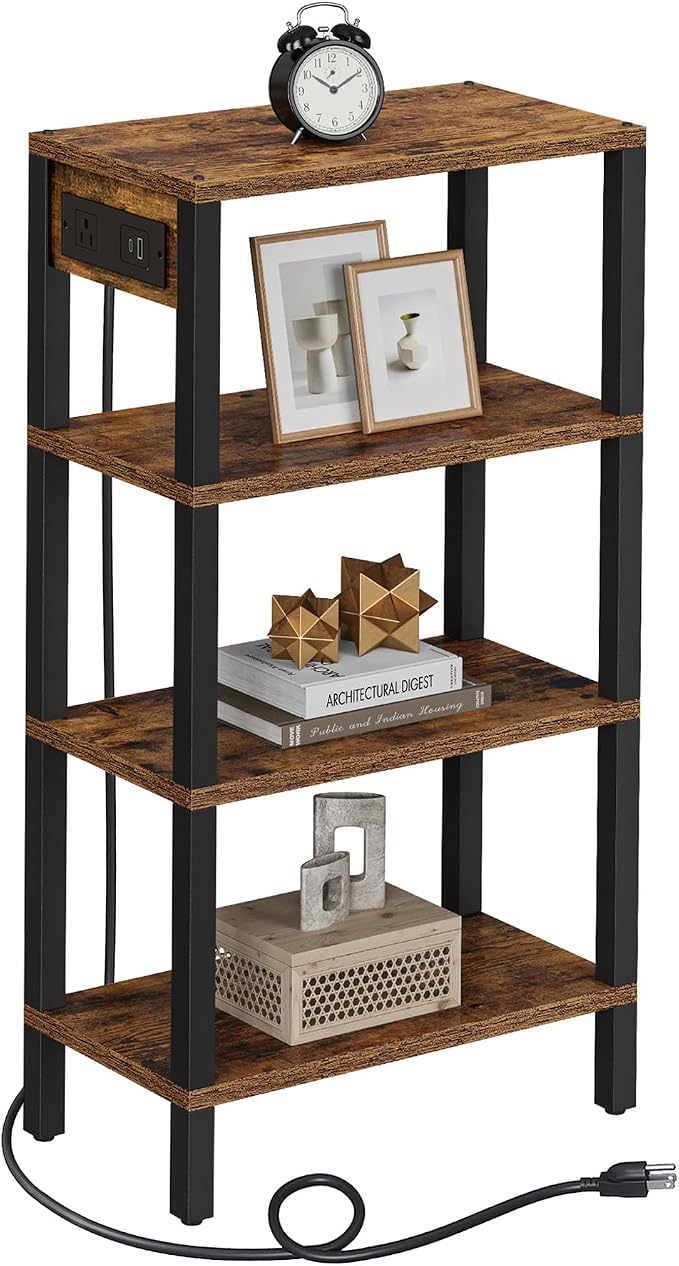 TUTOTAK Narrow Side Table with Charging Station, Small End Table with USB Ports by ChoosetutotakFurnitureBuildYourCozyHome