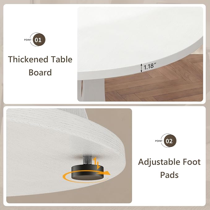 Einhomn 43-59" Extendable Round Dining Table, Kitchen Table - Image 7