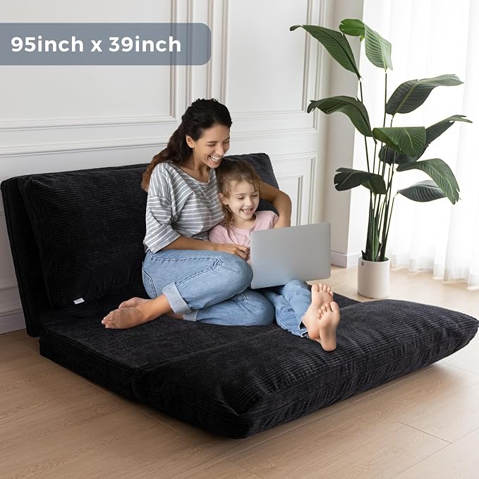 MAXYOYO Folding Sofa Bed, Extra Thick and Long Floor Sofa Convertible Sleeper - Image 3